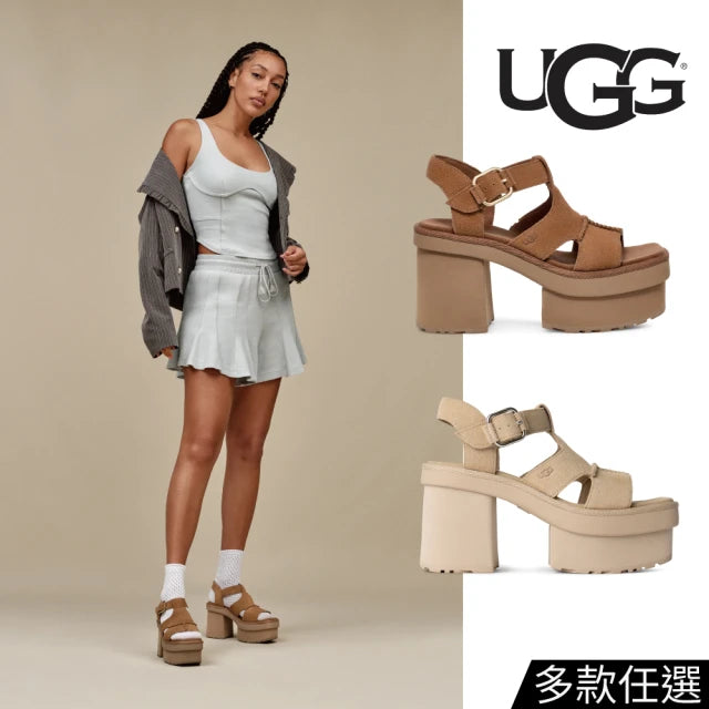 UGG 女鞋/涼鞋/真皮涼鞋/厚底/New Heights Platform T-Strap