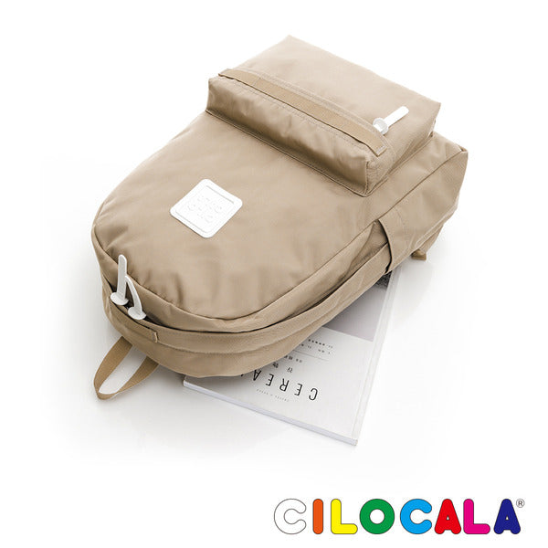 CILOCALA亮彩尼龍防潑水後背包-大-卡其