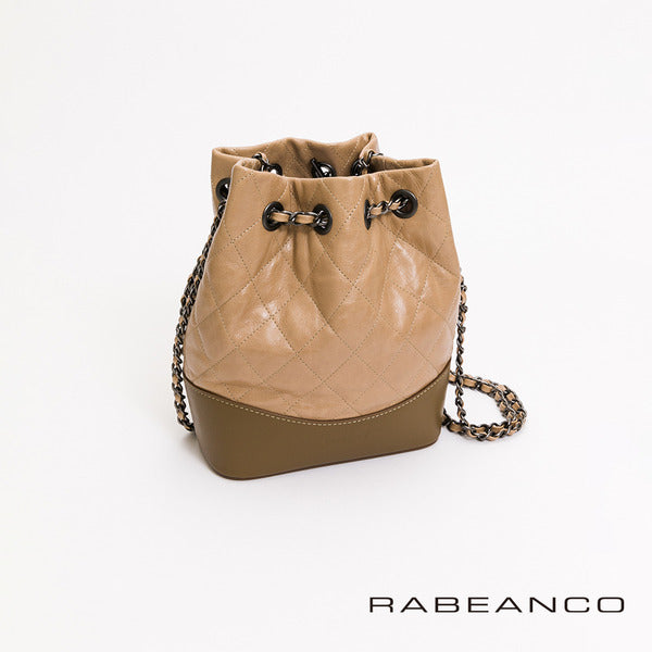 RABEANCO JANA鏈帶後背肩背水桶包-杏