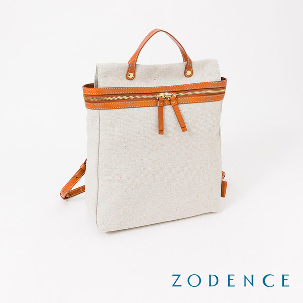 ZODENCE DION德國帆布桶型拉鍊後背包 貴族白