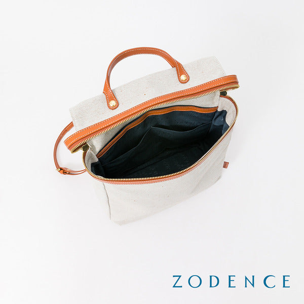 ZODENCE DION德國帆布桶型拉鍊後背包 貴族白