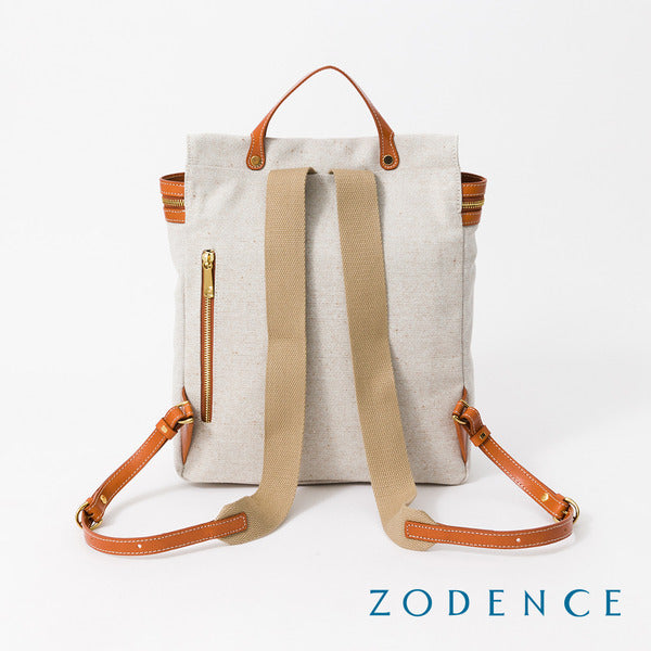 ZODENCE DION德國帆布桶型拉鍊後背包 貴族白