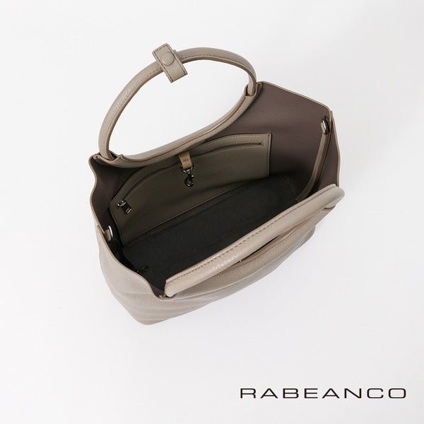 RABEANCO SHAN造型圓把手提斜背包 灰