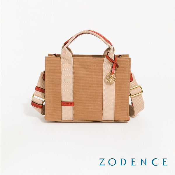 ZODENCE SAFARI恆彩帆布商務休閒手提斜背方包-小-駝
