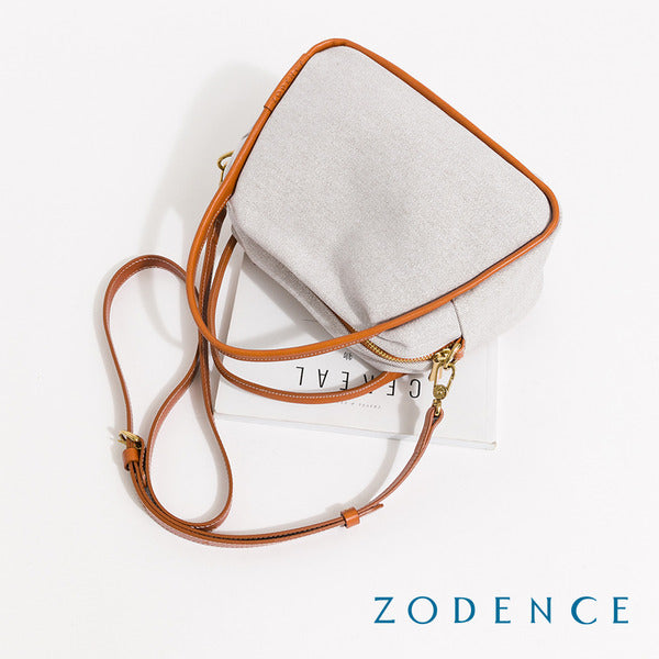 ZODENCE DION德國帆布框型運動感手提斜背包-貴族白