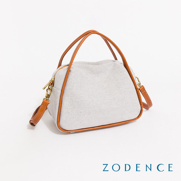 ZODENCE DION德國帆布框型運動感手提斜背包-貴族白