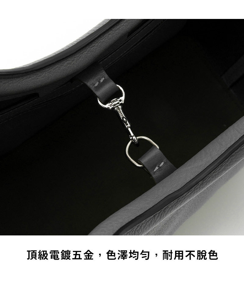 RABEANCO SHAN造型圓把手提斜背包 黑